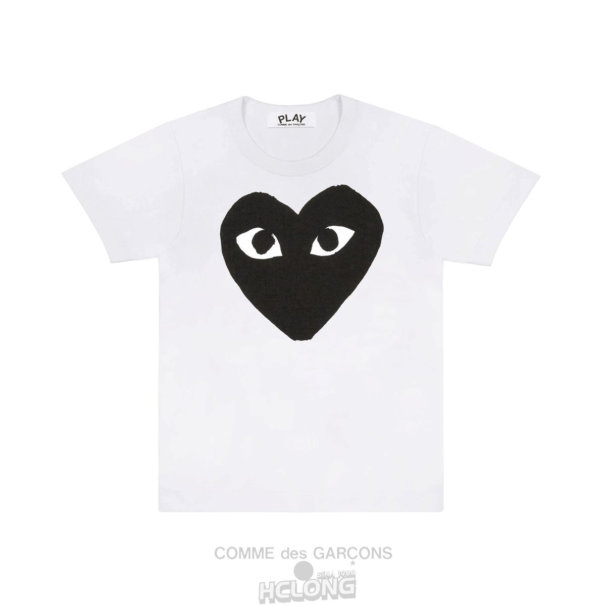 Comme Des Garcons PLAY Kids T-Shirt Large Black Heart Kids Weiß | 67538-NDCV