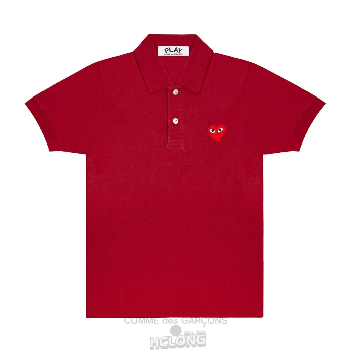 Comme Des Garcons PLAY Polo Red Emblem Polo Bordeaux | 28469-EJOX