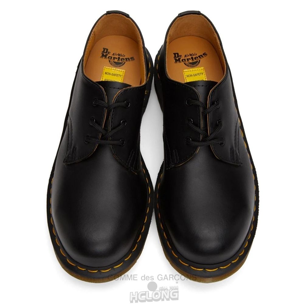 Comme Des Garcons TEIBAN KICHU (HOMME DEUX) HDTB x Dr Martens Steel Kappe 3 hole DEK101 CDG x Dr. Martens Schwarz | 46253-TIPJ